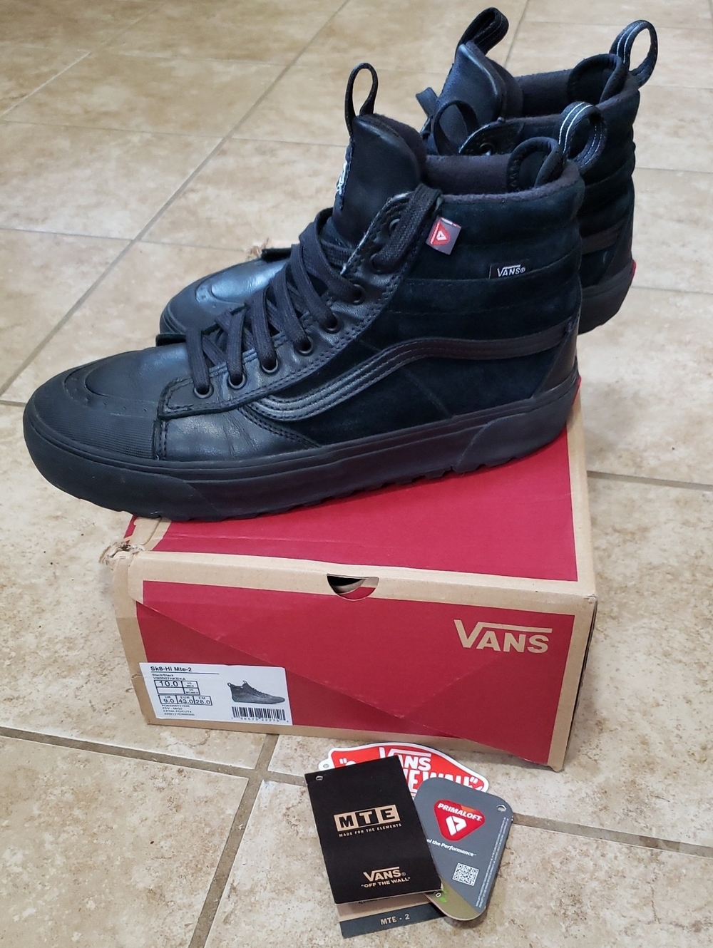 Vans MTE-2 Sk8-Hi Black On Black Suede Skate Sneakers Men’s Sz 10